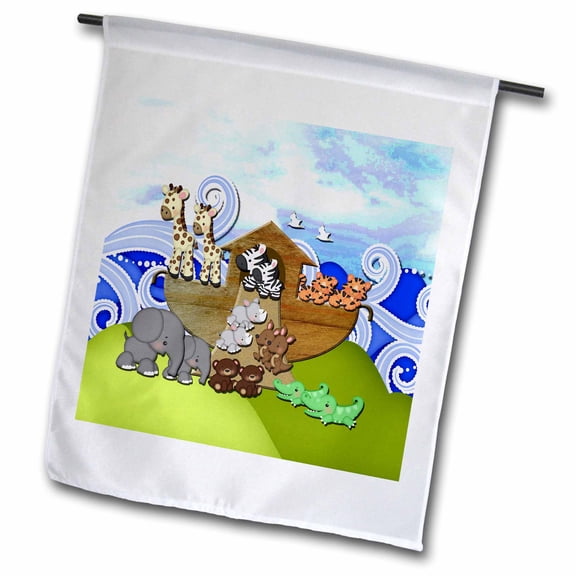 3dRose, Animals on Ark , 12 x 18 inch Garden Flag