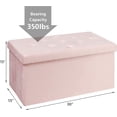 thumbnail image 3 of BRIAN & DANY Folding Storage Ottoman, Long Shoes Bench, Flannelette Footrest Stool Seat 30"x15"x15" (Pink), 3 of 6