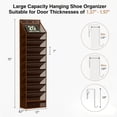 thumbnail image 6 of OGGDUJW 10-Tier Over the Door Shoe Organizer, Hanging Shoe Rack for Closet with Deep Pockets, Holds 20+ Pairs of Sneakers, Boots & Heels, Dark Brown, 6 of 8