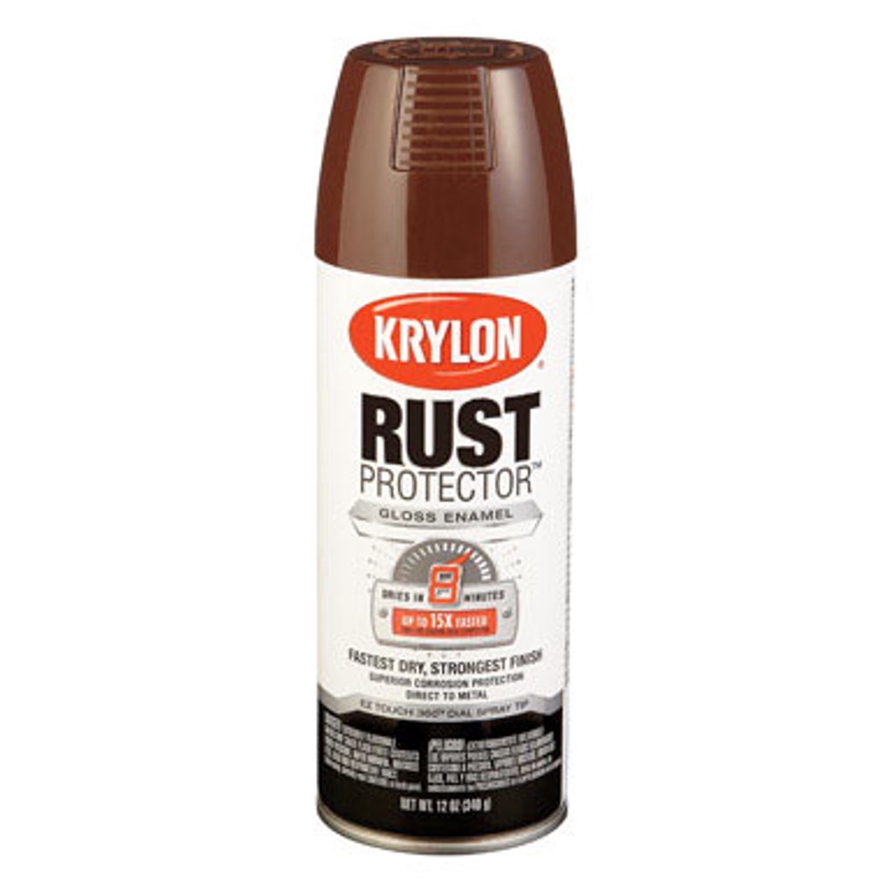 Krylon Leather Brown Gloss Rust Protector Spray Paint, 12Ounce