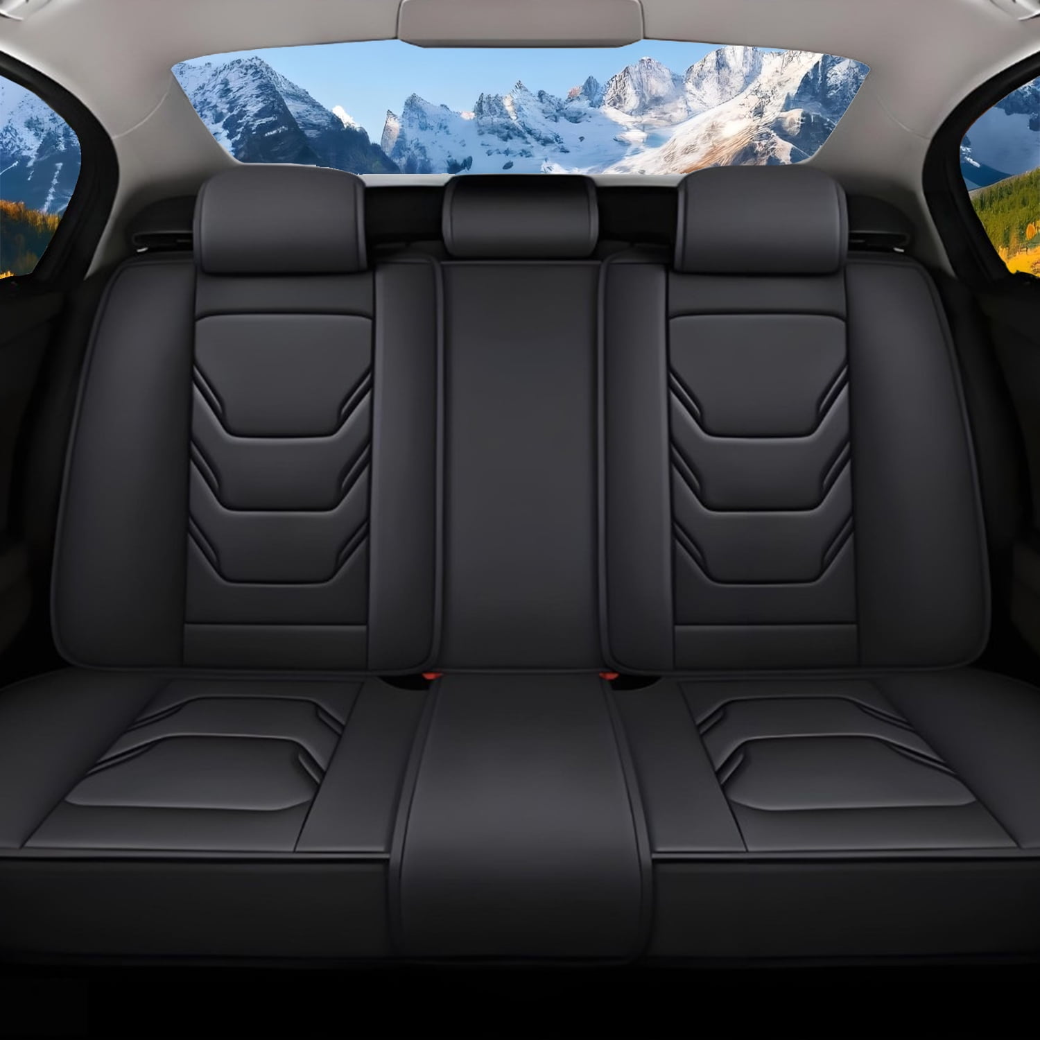 WRWolf Seat Covers Full Set Fit for Hyundai Elantra 2017-2024 Leather Seat Covers Waterproof Seat Protectors Automotive Seat Cushion with Airbag Compatible (5 Seats, Black)