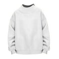 thumbnail image 2 of Chuancc Crew Neck Sweatshirts Women Oversized Oversized Sweatshirt Fall Essentials Personalized Pullover Tops Oversized Crewneck Sweatshirt For Women Round Neck Loose Casual Sweatshirts White L, 2 of 3