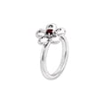 thumbnail image 4 of Gem & Harmony Red Garnet Flower Ring 1/10 Carat (Ctw) in Sterling Silver for Women, 4 of 5