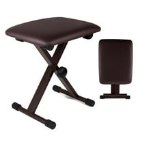Keyboard Bench Pair X Style Piano Stool Thick Padded 12 to 18.5 inch Adjustable Keyboards Chair Brown