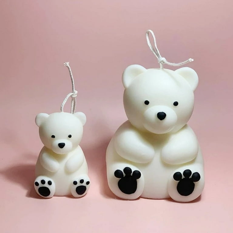 1pc Cute Bear Candle Making Mould 3D Scented Candle Molds DIY Decoration Silicone  Mold Handcraft Crystal Epoxy Soap Candle Moulds