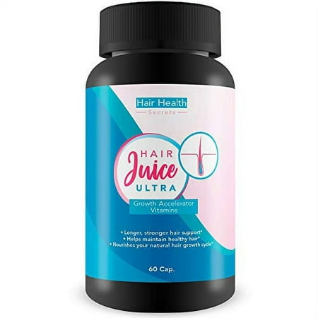 Hair Juice Ultra Growth Accelerator Vitamins - Longer Stronger Hair Support - Helps Maintain Healthy Hair - Nourishes Your Natural Hair Growth Cycle - Hair Juice Accelerator Ultra Growth Blend