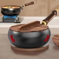 thumbnail image 6 of Uncoated Thick Iron Pot, Japanese Iron Pan for Cooking, Uncoating Cast IronPot, Hand-Forged Non-Stick Cast Skillet, High Purity Steel Wok for Frying (9.45 in,Hammered-Wood Cover), 6 of 8
