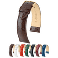 thumbnail image 1 of Hirsch Crocograin Bonded Leather Watch Strap - Brown - L - 17mm - Gold Buckle, 1 of 9