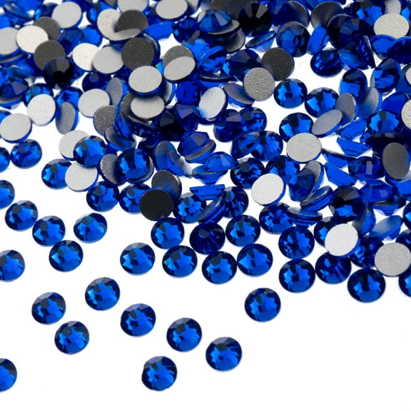 Crystal Lane DIY 432pcs SS12 (3mm) Sapphire | Glass Round Flat Back Rhinestones