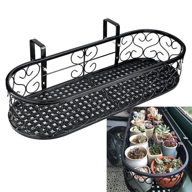Valla colgante de hierro para plantas, soporte para cesta, soporte para , maceta, estante, percha para capa 50x20x12cm Cola Gancho de maceta