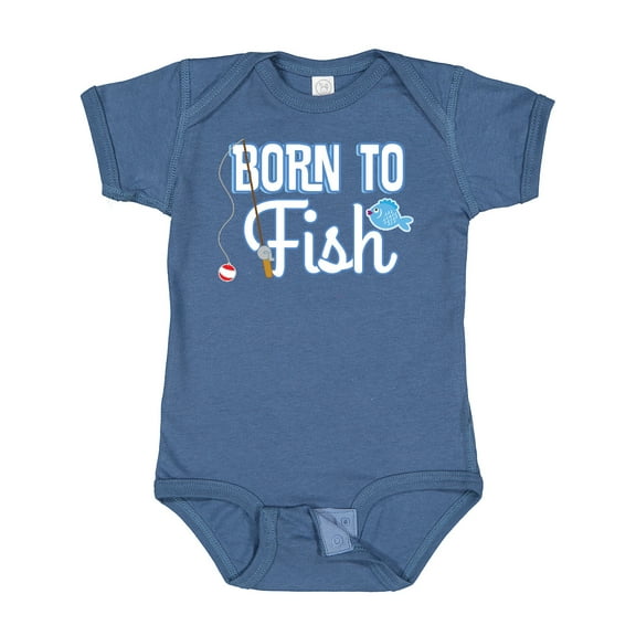 Inktastic Born to Fish Go Fishing Boys or Girls Baby Bodysuit