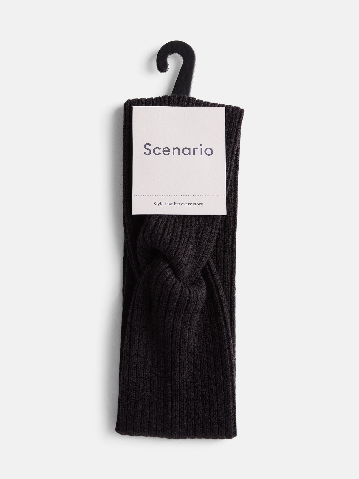 Scenario Women's Knit Twist Headwrap, Black Soot