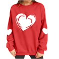 thumbnail image 5 of Valentines Women Shirts Love Heart Graphic Long Sleeve Funny Sweater Shirt Pullover Tops Festival Red Sweatshirts, 5 of 9