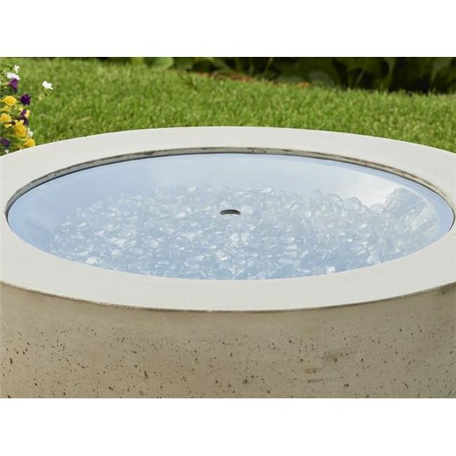 Outdoor Great Room 12-R-GGC Round Grey Glass Cover for Crystal Fire 12 in. Round Burner