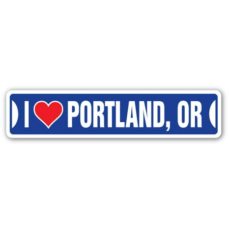 I LOVE PORTLAND, OREGON Street Sign or city state us wall road décor