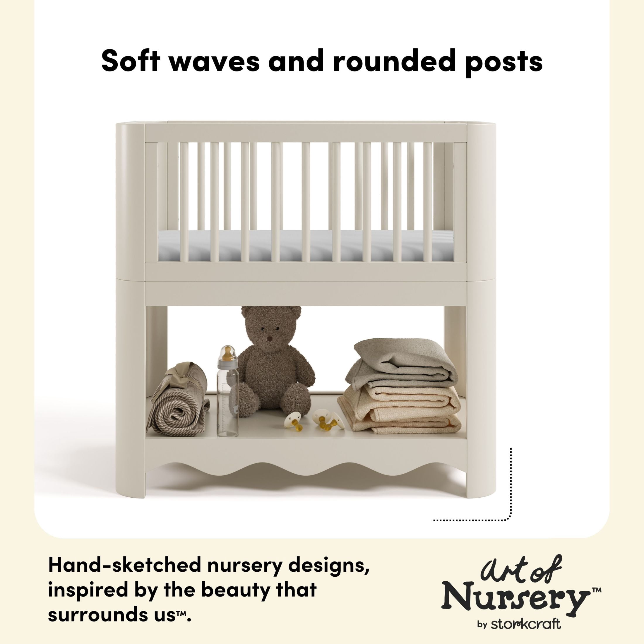 Storkcraft Casablanca 3-in-1 Convertible Bassinet, Frosted Oat