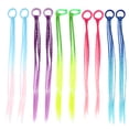 thumbnail image 1 of BRIGHTFUFU 10 extensiones de cola de caballo para niñas, extensiones de cabello largo de colores, decoración para el cabello., 1 of 7
