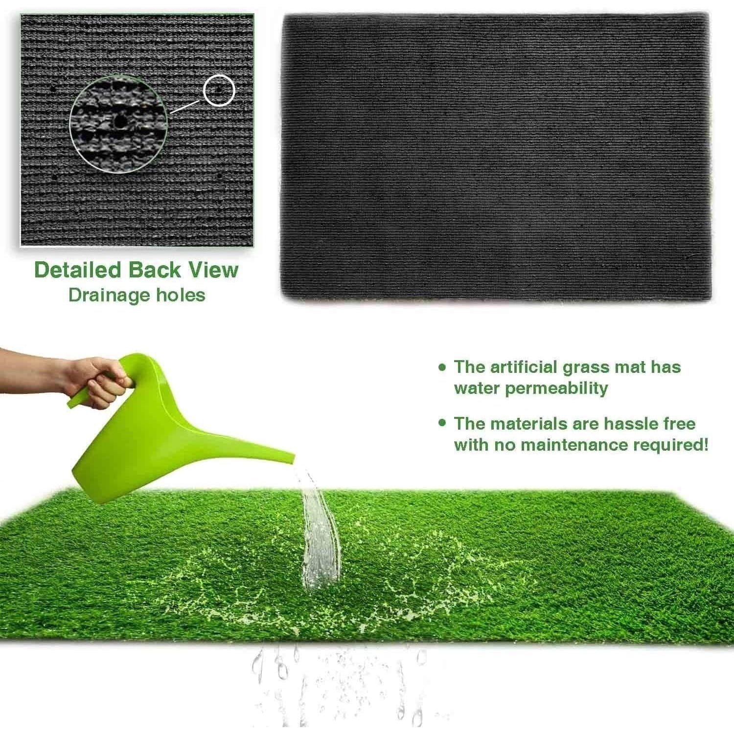 Realistic artificial grass mat, 3 feet x 10 feet artificial turf indoor and outdoor garden lawn landscape, artificial grass blanket with drainage holes
