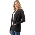 thumbnail image 4 of Cielo 1985 Women's Open Long Cardigan Sweater with Pockets - By The Simply Fashion Charcoal XL, 4 of 6