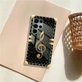 thumbnail image 7 of FKBRCL4U Compatible with Samsung Galaxy S22 Ultra Case, Black Leather Background Gold Music Notes Luxury Golden Decoration for Girl Women Soft TPU Shockproof Protective Hard PC Back, 7 of 7