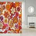 thumbnail image 2 of Groovy Style Shower Curtain 72x78,Vintage 60s 70s Flower Doodle Bathroom Curtain for Teens Youth,Cartoon Daisy Bath Curtain,Funky Rainbow Flowers Swirl Abstract Waterproof Shower Curtain, 2 of 6