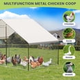 thumbnail image 2 of EastVita Large Metal Chicken Coop with Waterproof Cover 6FT Walk-in Chicken Runs for Yard Poultry Cage for Backyard Farm Garden, 2 of 7
