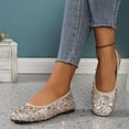 thumbnail image 5 of Rose Gold Ladies Casual Shoes For Spring Summer With Solid Color Sequined Round Toe Closed Toe Shallow Mouth Flat, 5 of 9