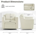 thumbnail image 2 of UIXE Swivel Accent Chair, Modern Round Barrel Arm Chair for Living Room, Bedroom, Comfy Club Reading Chairs for Adults, Chenille Beige, 2 of 8