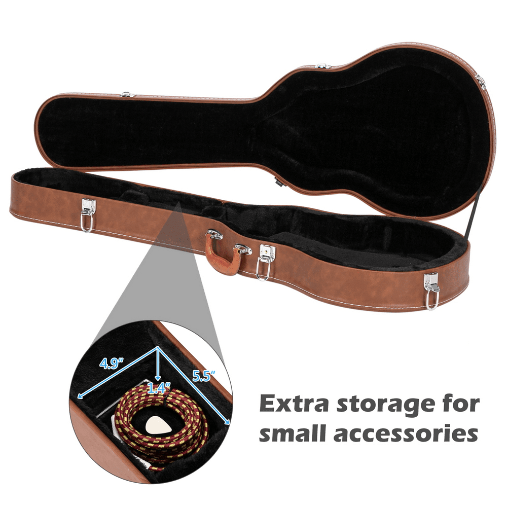 Tcbosik Lockable Electric Guitar Hard Shell Case for GLP Style, Brown