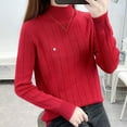thumbnail image 6 of PIKADINGNIS Womens Sweaters and Pullovers Autumn Winter Thick Warm Plush Ladies Sweater Solid Color Long Sleeve Knit Pullover, 6 of 6