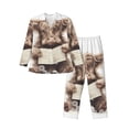 thumbnail image 1 of Fotbe Relaxed Cute Cow Reading Pijama de Hombre con Estampado de Manga Larga, Conjunto de 2 Piezas, Ropa de Dormir Suave y Cómoda con Bolsillos-Small, 1 of 7