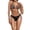 Black, variant on Womens Swimsuit Womens Bikini Leopard Print Bikini Off Shoulder Tankini With Drawstring Ties And Low Back Swimsuit
