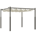 thumbnail image 3 of Outsunny 10' x 10' Retractable Pergola with Magnetic Fixture, UPF30+ Patio Pergola, Cream White, 3 of 10