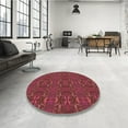 thumbnail image 4 of Ahgly Company Machine Washable Indoor Square Transitional Cherry Red Area Rugs, 7' Square, 4 of 7
