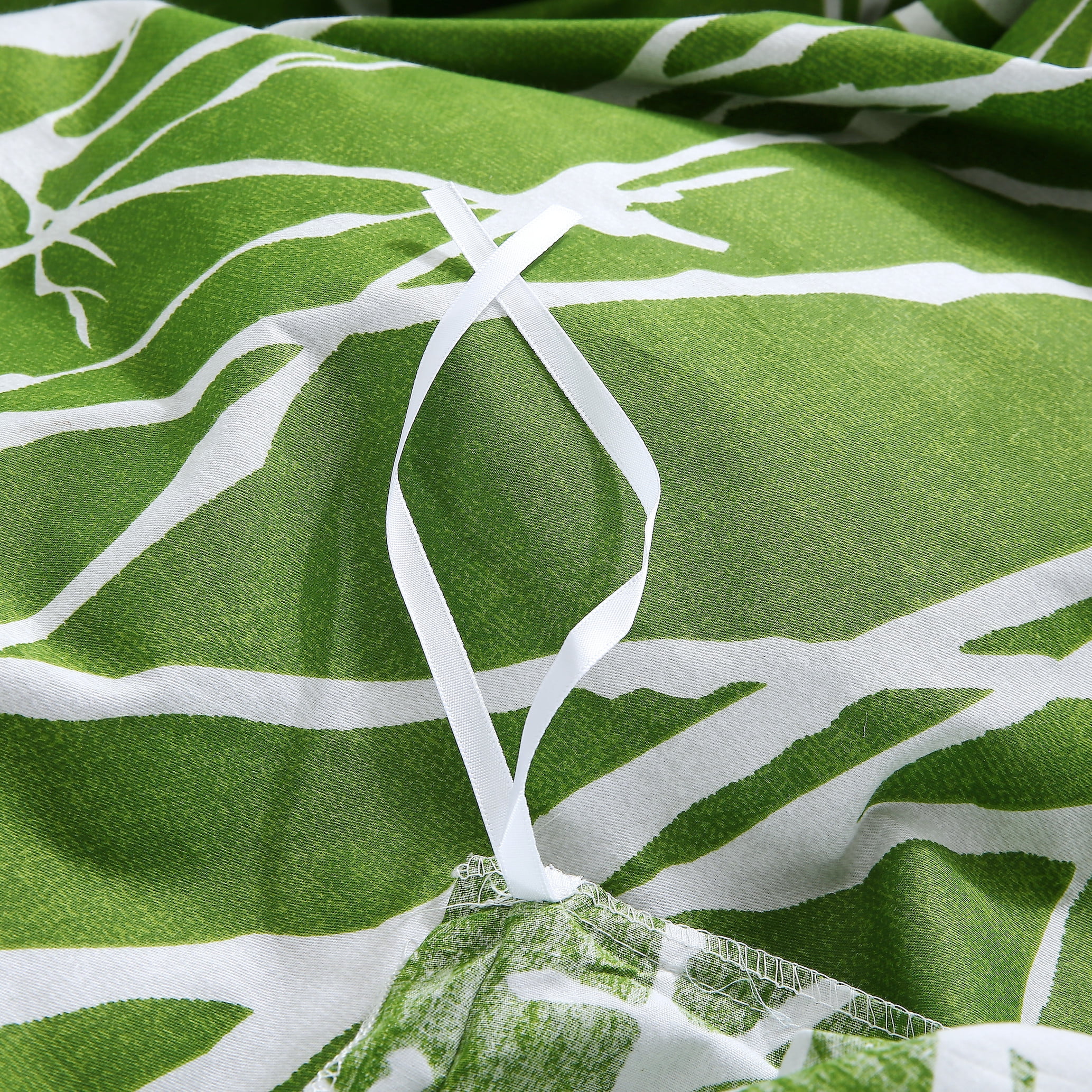 Swanson Beddings Tree Branches Reversible 3-Piece Cotton Bedding Set: Duvet Cover and Two Pillow Shams Green Full Size (No Comforter Included)