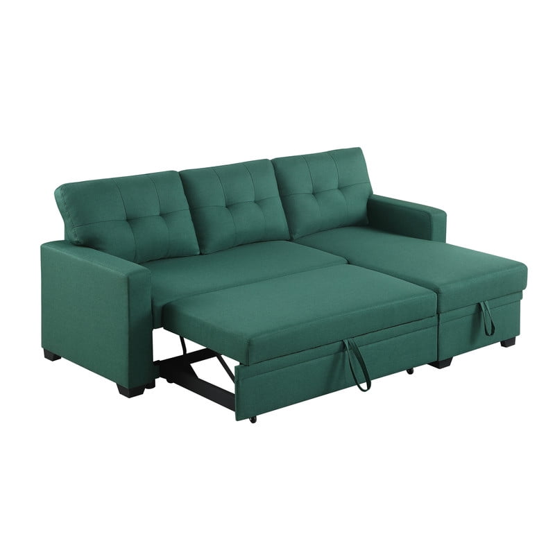 82" L-Shaped Convertible Sleeper Sectional Sofa with Pull-Out Bed, Storage Chaise, Removable Back Cushions, Modular Corner Couch for Living Room, Apartment, Home Office