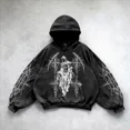 thumbnail image 3 of Sudadera con capucha cómoda con estampado gótico para hombre, estilo hip-hop, informal, punk, talla grande, ropa deportiva para viajeros, tops para parejas, Y2K, 3 of 5