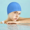 thumbnail image 3 of Unisex Swim Caps, Waterproof Swim Cap, Large Adult Coating Unisex Hair and Ear Protection, Non Tightening Swim Cap, Bathing Cap Non-Slip Swim Hats for Men Women, 3 of 5