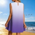 thumbnail image 3 of Vestido Corto para Mujeres Verano Moda Casual Impreso Lado Plisado Cuello Redondo sin Mangas, 3 of 7