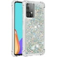 thumbnail image 3 of Compatible with Samsung Galaxy A52 5G Case Glitter Liquid Cute Clear Phone Case Floating Quicksand Shockproof Protective Bumper Silicone TPU Case for Samsung Galaxy A52 5G Love Sliver YB, 3 of 12
