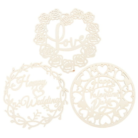 

Frcolor 3Pcs Exquisite Hollow-out Valentine s Day Pendant Wooden House Hanging Decor