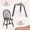thumbnail image 3 of Costway 3 PCS Dining Set for 2 Round Table with 2 Chairs Solid Rubber Wood Frame Modern Black, 3 of 6
