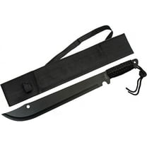 Cord-Wrapped Handle Black Finished Bushweed Machete with Nylon Sheath
