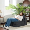 thumbnail image 4 of Jakoola 4-in-1 35.4"W Foldable Sofa Chair Bed, Convertible Floor Couch Sleeper, Corduroy Folding Futon Bed for Seating and Sleeping in Living Room Guest Room and Small Spaces, Dark Gray, 4 of 13