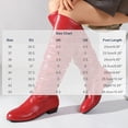 thumbnail image 3 of Women's Round Toe Low Heel Knee High Boots PU Leather Slouchy Slip on Comfortable Plus Size Fall Winter Boots for Casual Outdoor Wear Red, 3 of 7