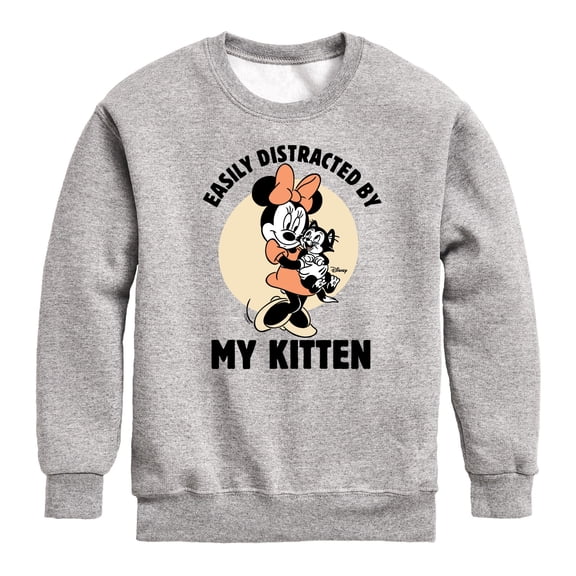 Easily Distracted By Kittens Minnie - Toddler & Youth Crewneck Fleece Sweatshirt