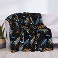 thumbnail image 3 of Zufioo Space Rocket Print Horizontal Flannel Blanket, Anti-wrinkle, Anti-shrinkage, Anti-allergic Plush Blanket, Household Items Suitable for Bedroom-60"x50", 3 of 6
