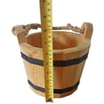 thumbnail image 2 of GOOD WOOD - Wooden Bucket 6" x 8" Water Wishing Well Pail with Rope Twine Handle Solid Wood Vintage Style Primitive Planter - Made in The USA, 2 of 6