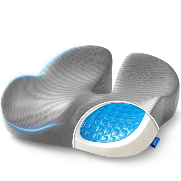 Cojín de asiento de gel con soporte ergonómico de espuma viscoelástica ZIKEE