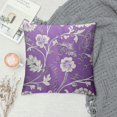 thumbnail image 2 of Throw Pillow Covers Lavender Purple Color Design White Floral Elegant Flowers Pattern Square Pillowcase for Home Decor Sofa Car Bedroom Pillow case, 2 of 5